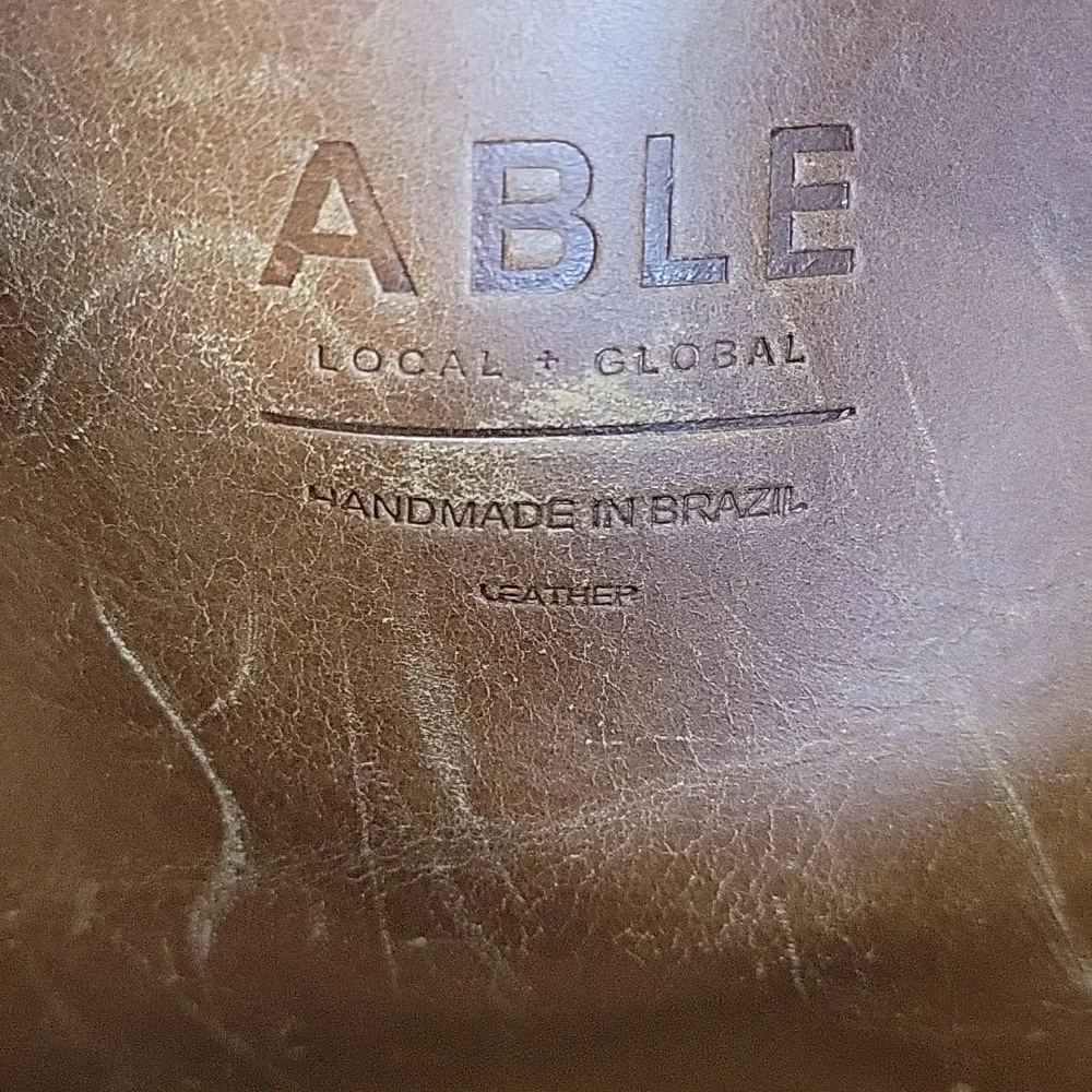 Able Brown Leather Tote Bag